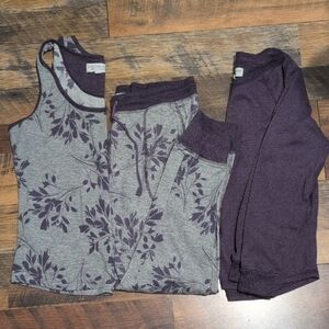 Karen Neuburger Purple and Gray Pajama Set